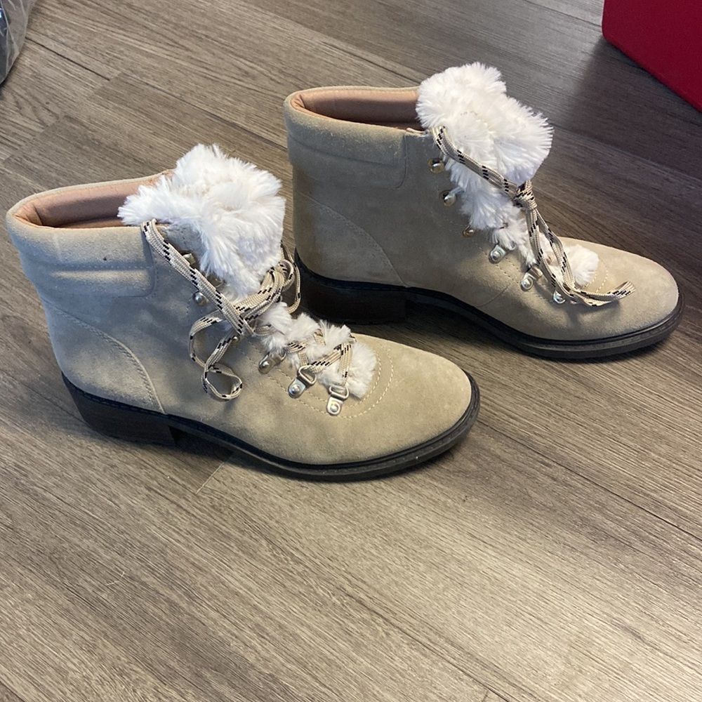 Sam Edelman Darrah 2 Tan Suede Lace Up Ankle Boots - Picture 3 of 8